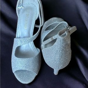 DREAM PAIRS NILE Fashion Silver Size 8 Stilettos Open Toe Pump Heel Sandals